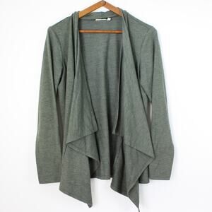 LOGO By Lori Goldstein Open Cardigan Women's Size Small Olive Green